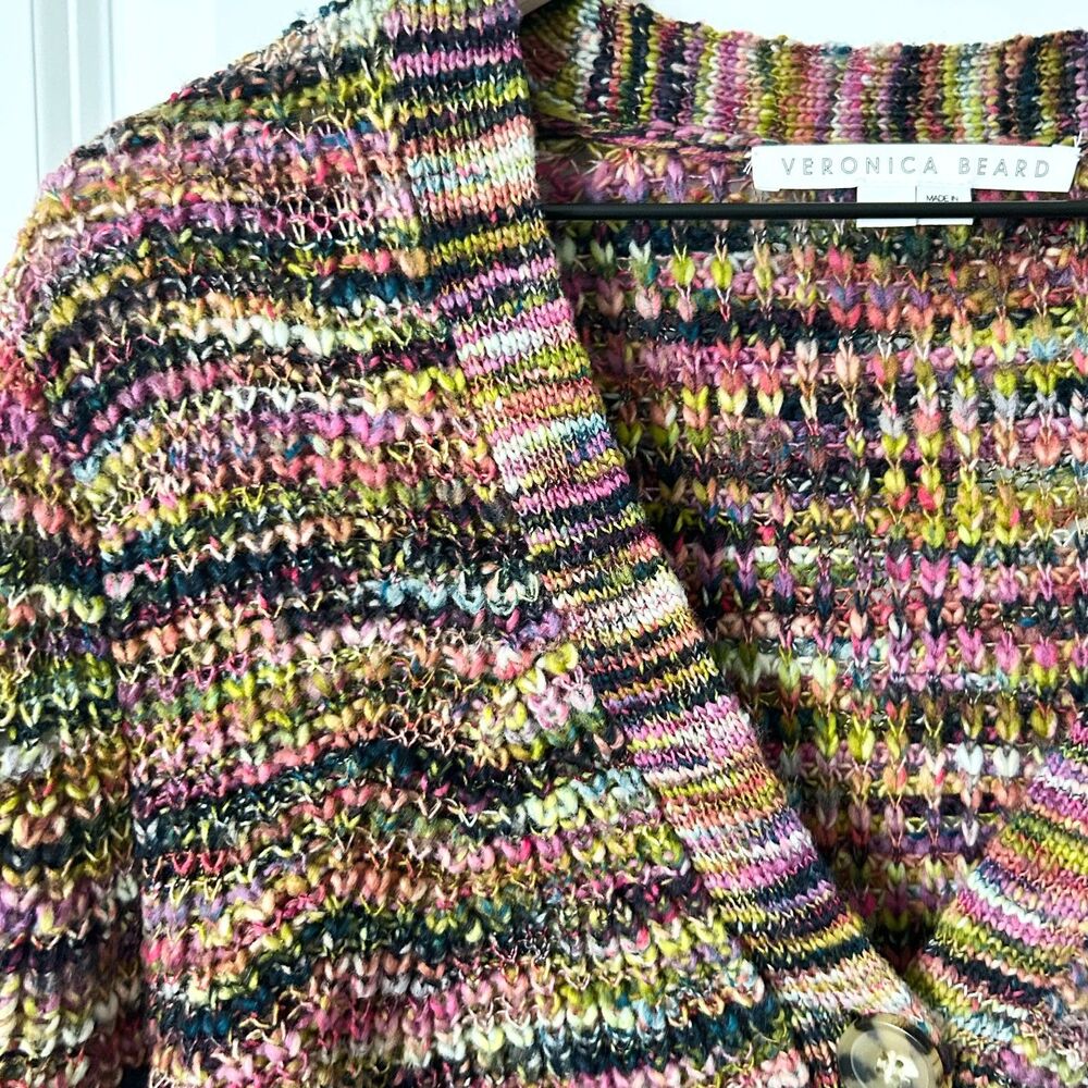Veronica Beard Dolra Merino Wool Blend Knit Cardigan Sweater Size Large - Picture 3 of 6